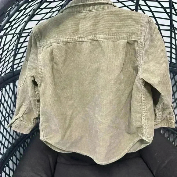 GAP Kids Whale Bone Corduroy Button Down Shirt Shacket 3T Brown Tan - Picture 5 of 6